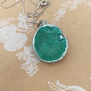 Sterling Chain with green dyed Drusie